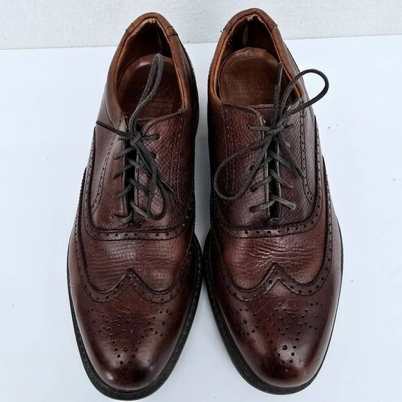Sperry Men's Longwing Oxford Wingtip Shoes Brown 9 - Picture 5 of 9